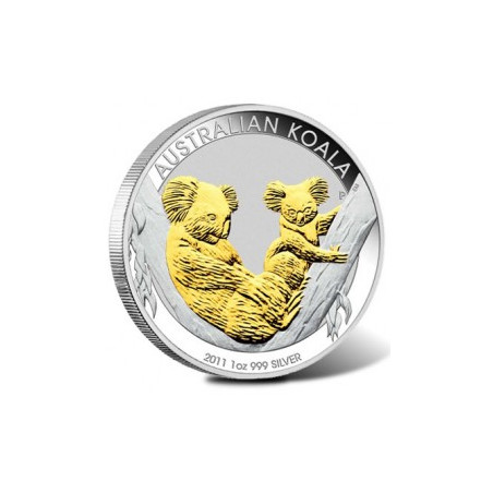 Stříbrná mince 1 Oz Australian Koala 2011 Zlaceno