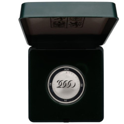 Bimetalová pamětní mince 1 Oz se zlatou inlejí a hologramem k roku 2000 proof