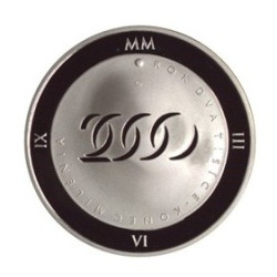 Bimetalová pamětní mince 1 Oz se zlatou inlejí a hologramem k roku 2000 proof