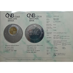 Bimetalová pamětní mince 1 Oz se zlatou inlejí a hologramem k roku 2000 proof