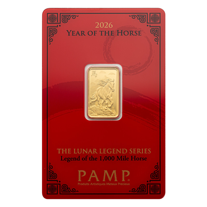 Zlatý slitek 5 g PAMP Lunar series III Year of the Horse 2026