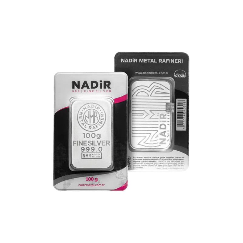 Stříbrný slitek 100 g Nadir Metal Rafineri