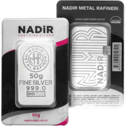 Stříbrný slitek 50 g  Nadir...