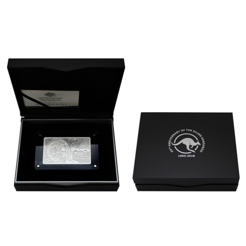 Stříbrná mince Australian Kangaroo 25. výročí speciální edice 2018 proof