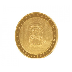 Zlatá mince 1 Oz 100. Výročí Zavedení československé měny ČNB 10000 Kč 2019 Proof