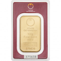 Zlatý slitek 100 g Münze...