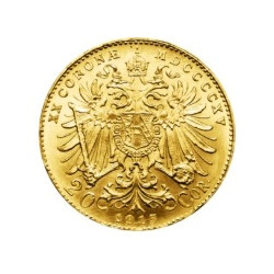 Zlatá mince 6,7 g 20 koruna...
