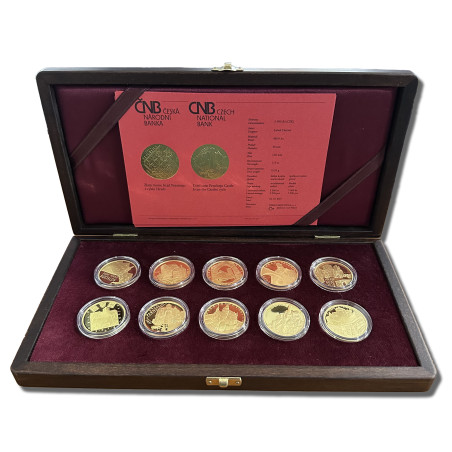Sada zlatých mincí 10 x 1/2 Oz Hrady ČNB Proof