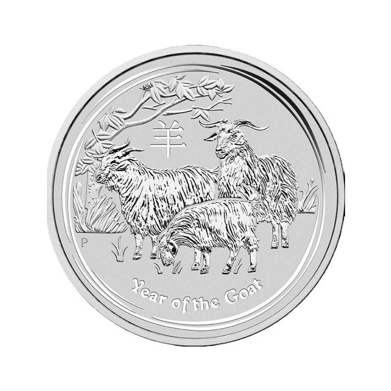Stříbrná mince 2 Oz Lunar Series II Year of the Goat 2015