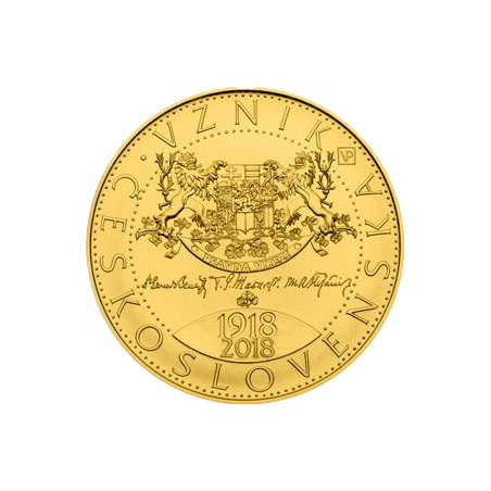 Zlatá mince 1 Oz 10 000 Kč 100. výročí vzniku Československa 2018 Standard