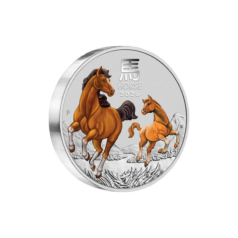 Stříbrná mince 1 Kg Lunar Series III Year of the Horse 2026 Kolorováno