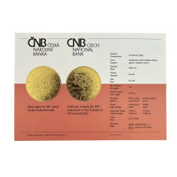 Zlatá mince 1 Oz 10 000 Kč 100. výročí vzniku Československa 2018 Standard