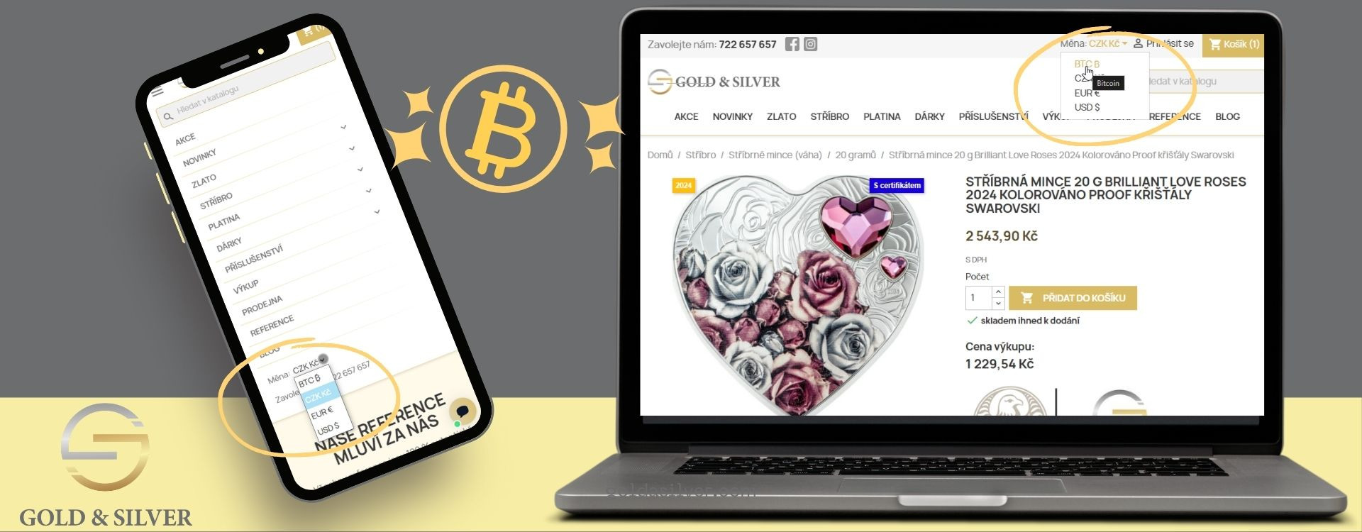 ₿ Jak nakoupit zlato za Bitcoin? U nás jednoduše! | goldasilver.com